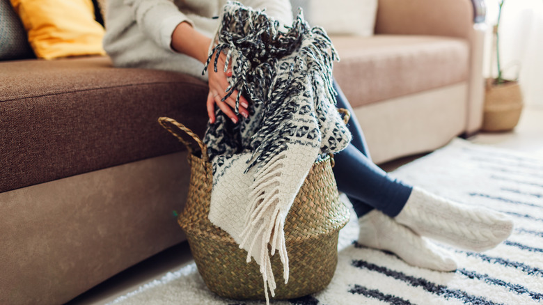 blanket in basket