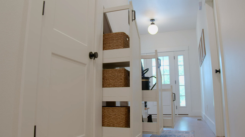 Under-stairs pull-out storage