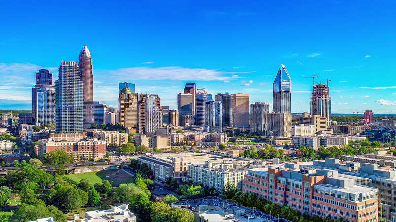 Charlotte skyline and city