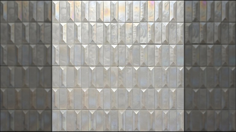 Prism Pearl beveled brick tile