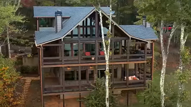 Three-story cabin in the mountains