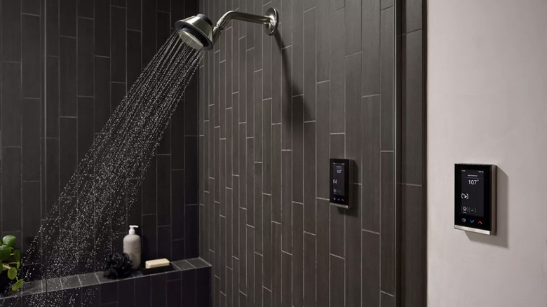 Kohler's DTV+ on smartphone controlling shower