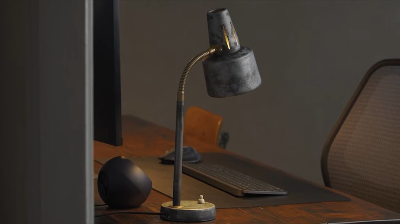 work lamp with antique finish