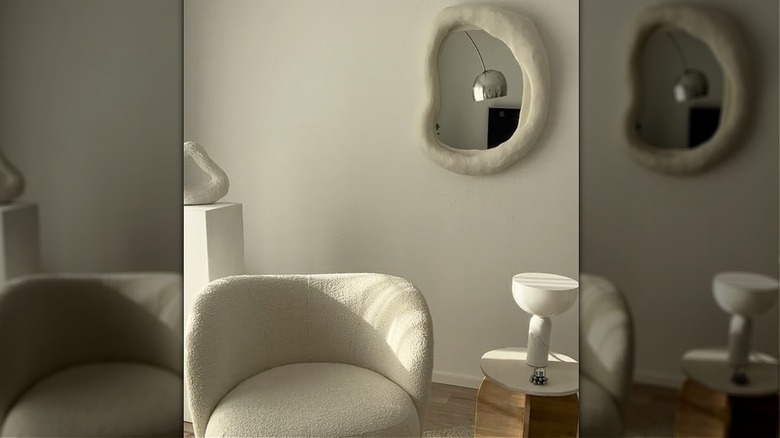 mirror with paper mache frame 