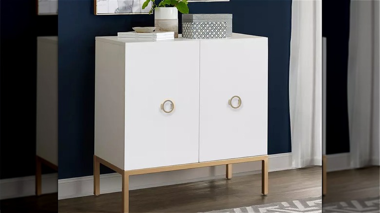 white two door cabinet