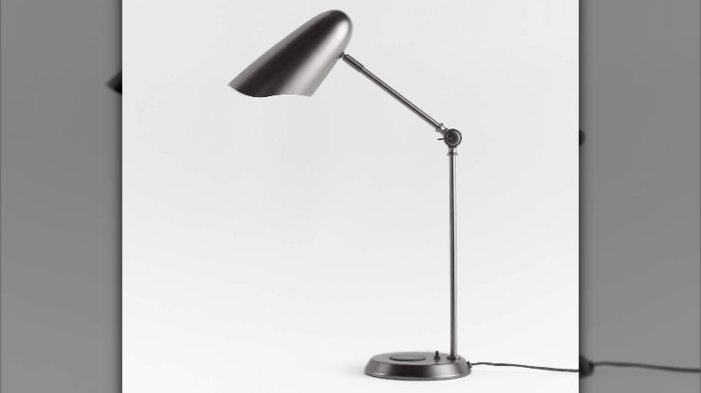 black steel lamp with charger