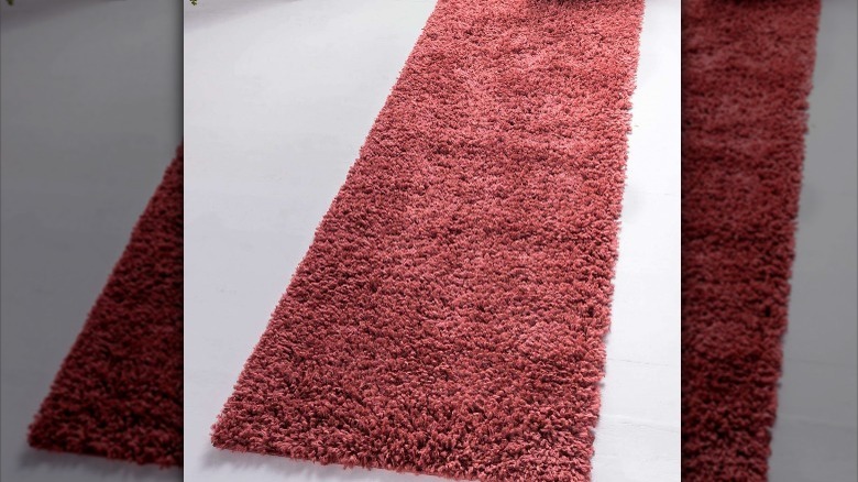 red shag rug runner