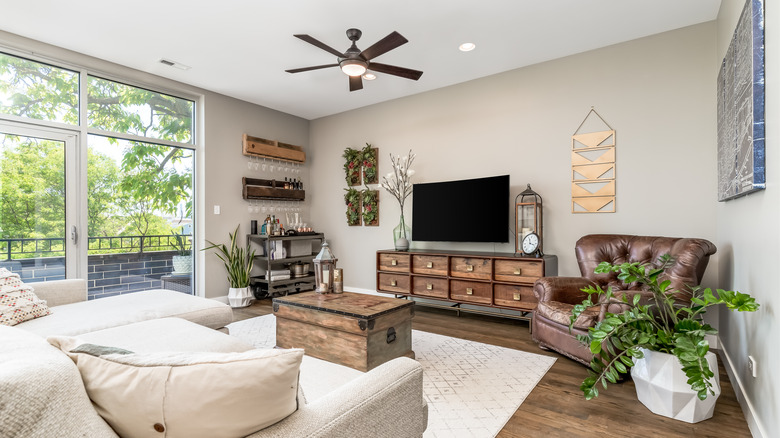 bar cart in living room