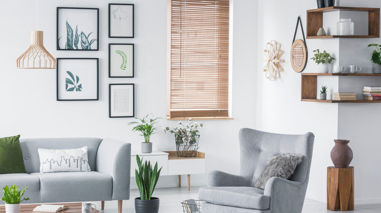 wood wall shelves on corner