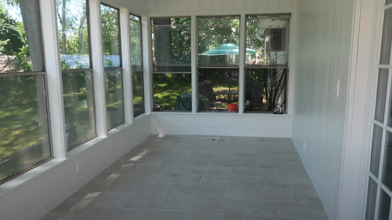 plain white sunroom