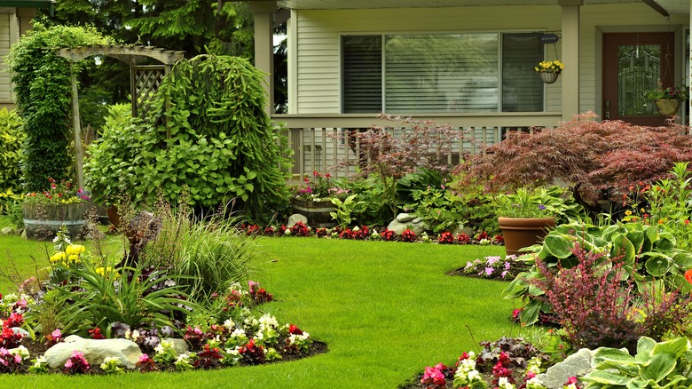 gardens with mulch and annuals