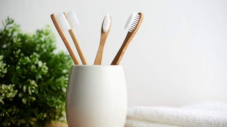 Clean toothbrushes with peroxide