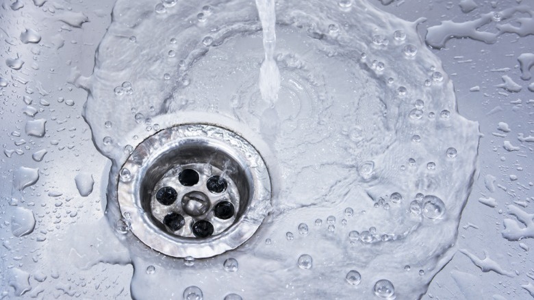 Water running down a drain