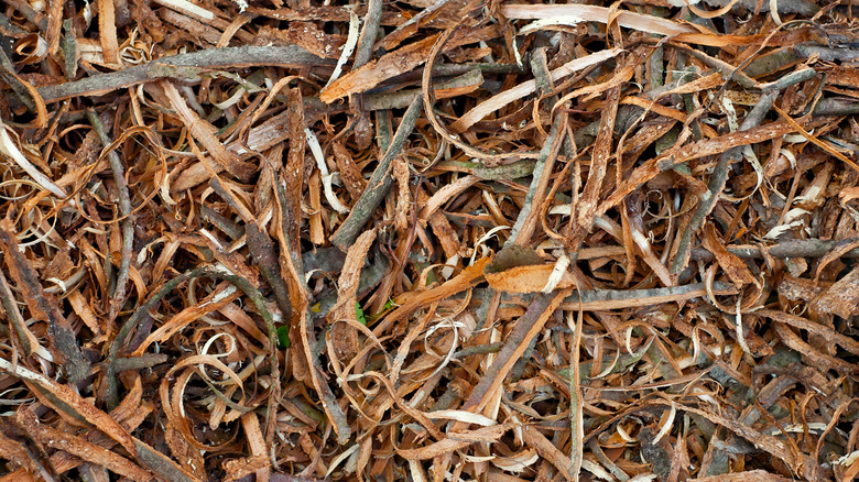 Close up of waste wood