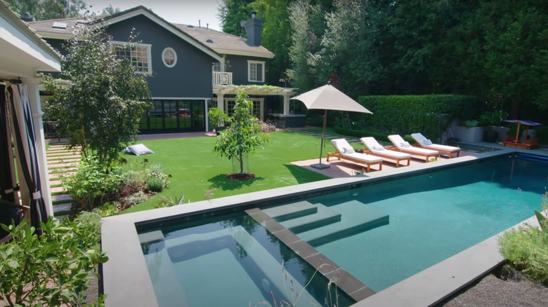 backyard with serene pool