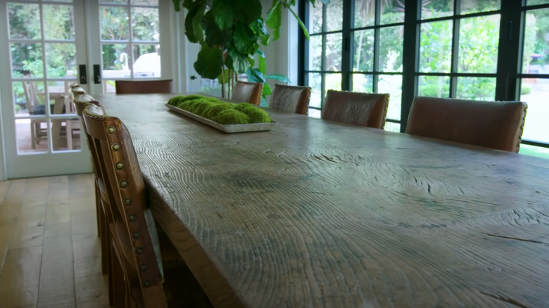 long wooden dining room table