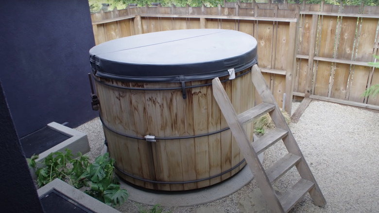 rusting outdoor soaking tub