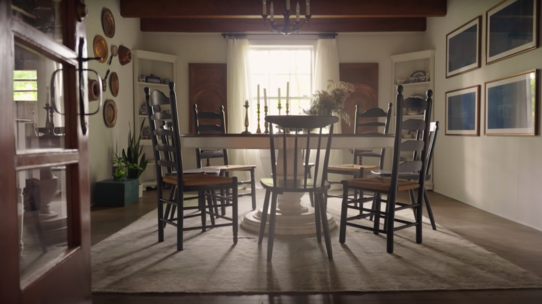 cozy dining area with round table