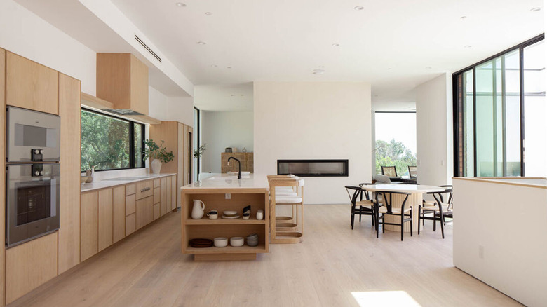 Spacious kitchen of Malibu home