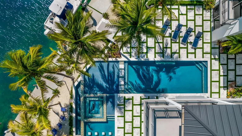 Aerial view of Florida Keys mansion