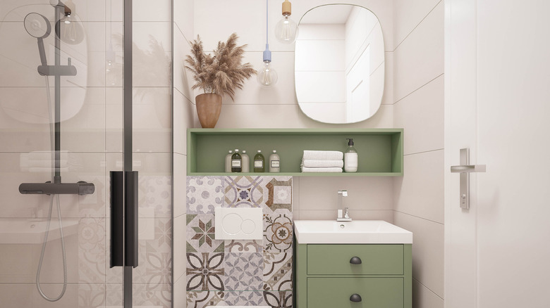 semi-decorated bathroom with essentials