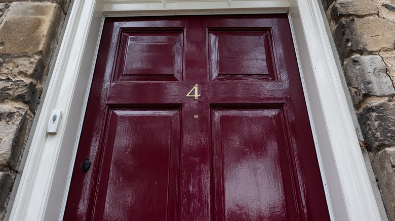 Front door with glossy paint