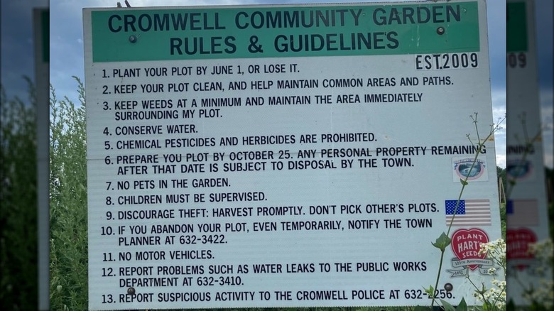  community garden guidelines sign