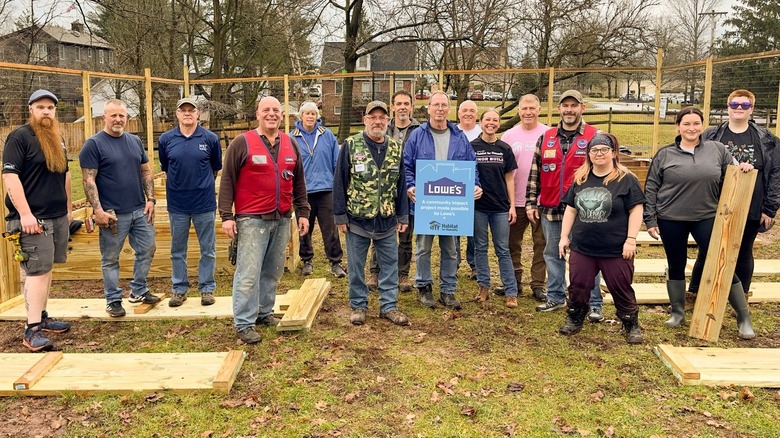 volunteers at a community garden