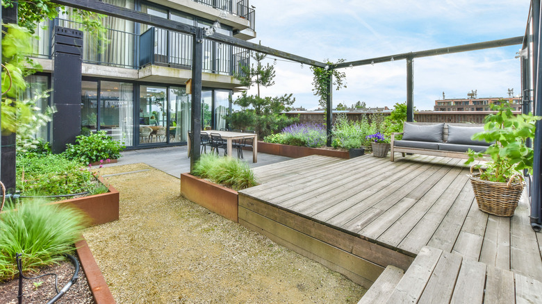 Terrace on apartment building