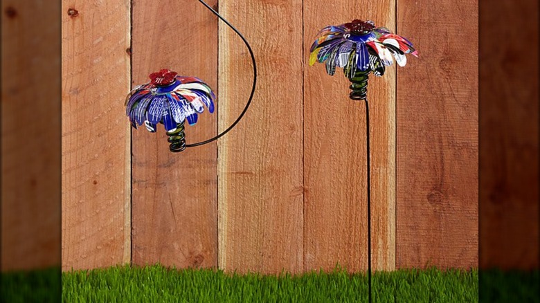 stake hummingbird feeder flowers