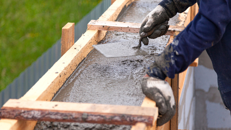 Wall foundation made of concrete