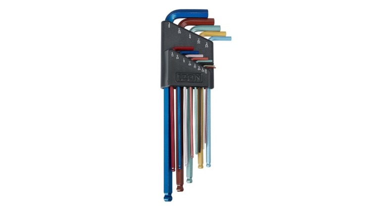 The Icon Color-Coded L-shape Ball End Hex Key Set