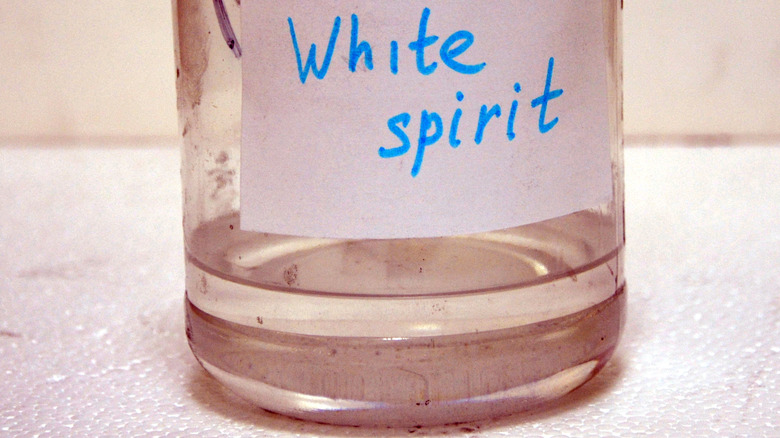 Bottle of mineral spirits
