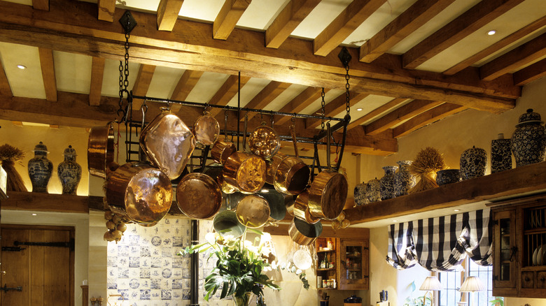 ceiling-mounted pot rack