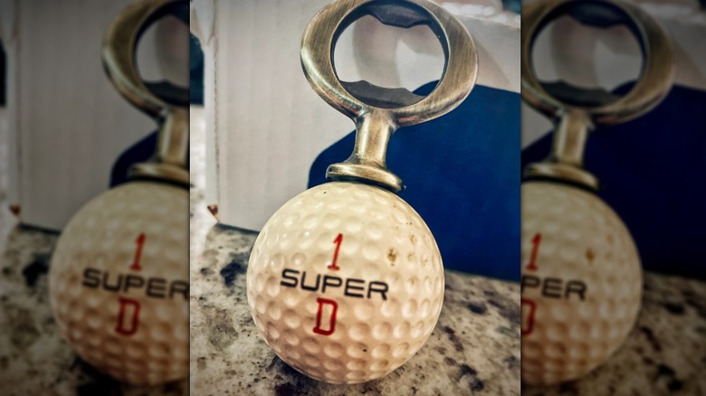 bottle opener with golf ball as a handle