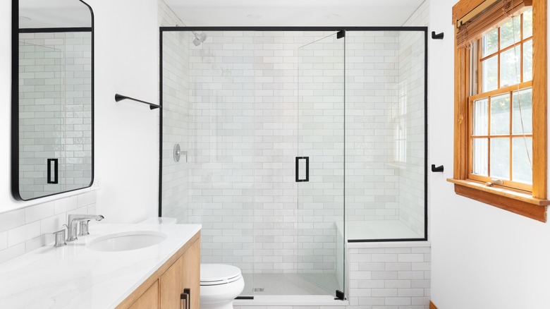 double shower in modern bathroom