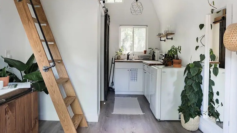 Modern barn loft kitchen interior