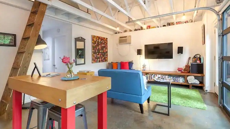 Colorful garage studio loft