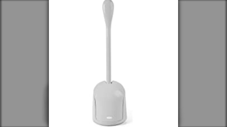 Gray toilet brush cannister