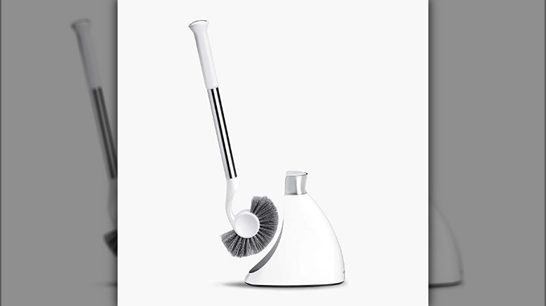 Rounded toilet brush and holder