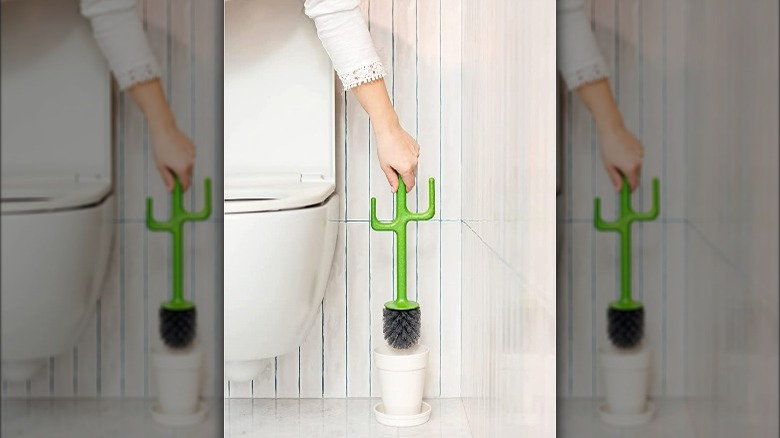 Cactus shaped toilet brush