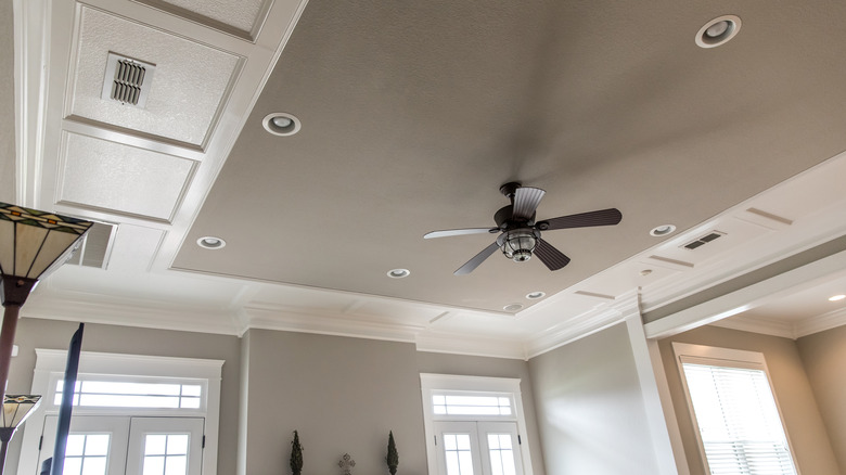 room with gray painted ceiling