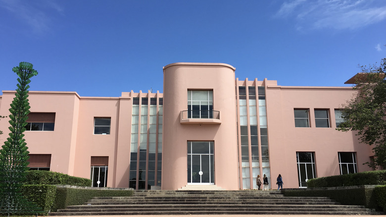 Pink art deco villa