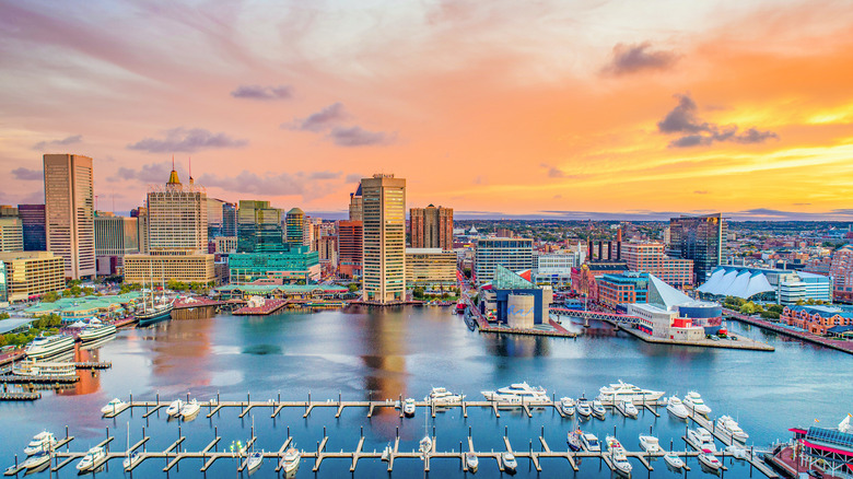 baltimore inner harbor sunset