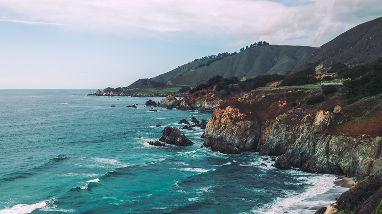 Big Sur cliffs and water