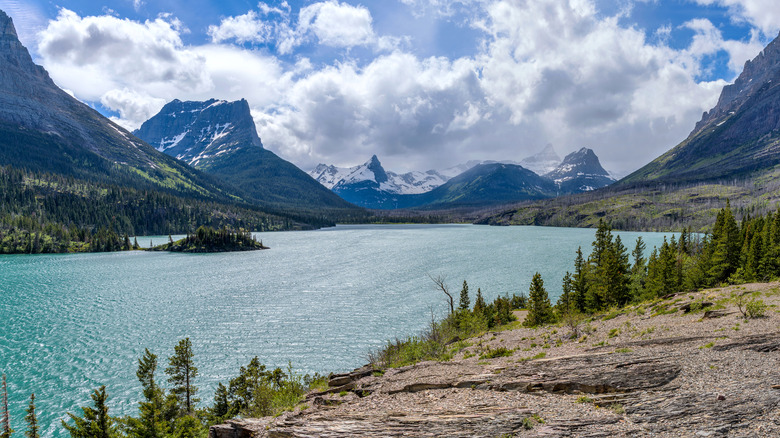 Lake and mountains in Montana