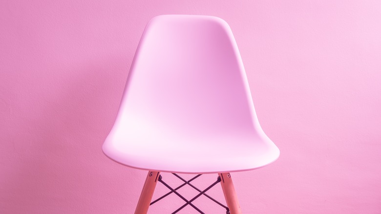 bubblegum pink on wall with pink chair