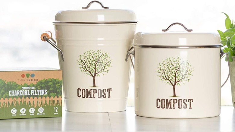 two compost bins and filters