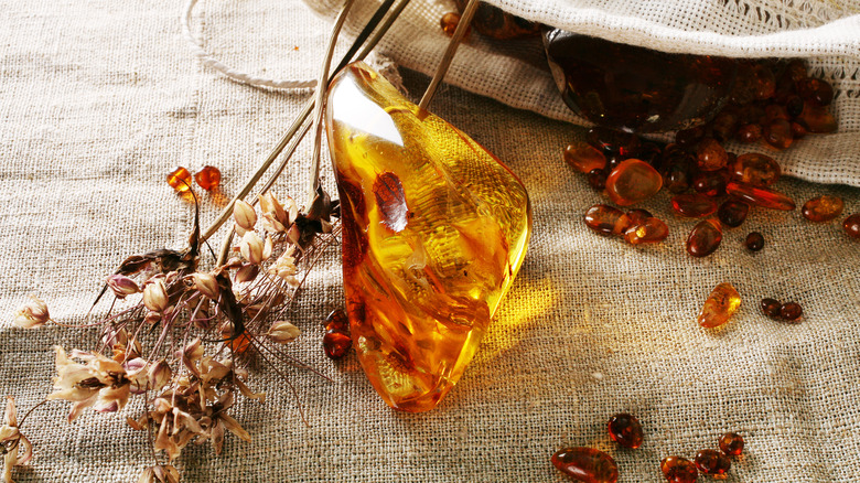 amber stones of various sizes