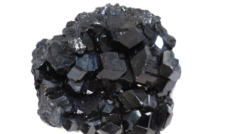 View of black tourmaline stone